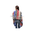 Mode Frauen Jacquard Tribal Winter Poncho Schal